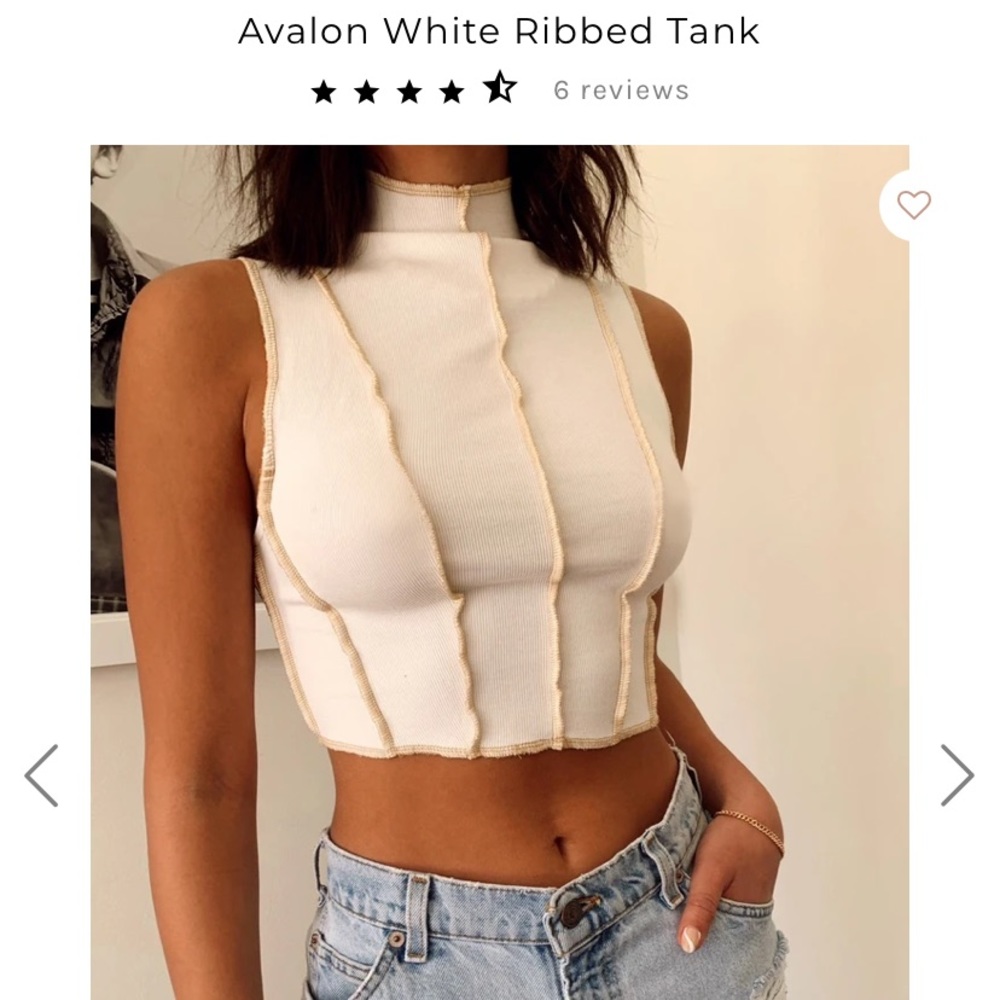 12th Tribe white ribbed cropped tank